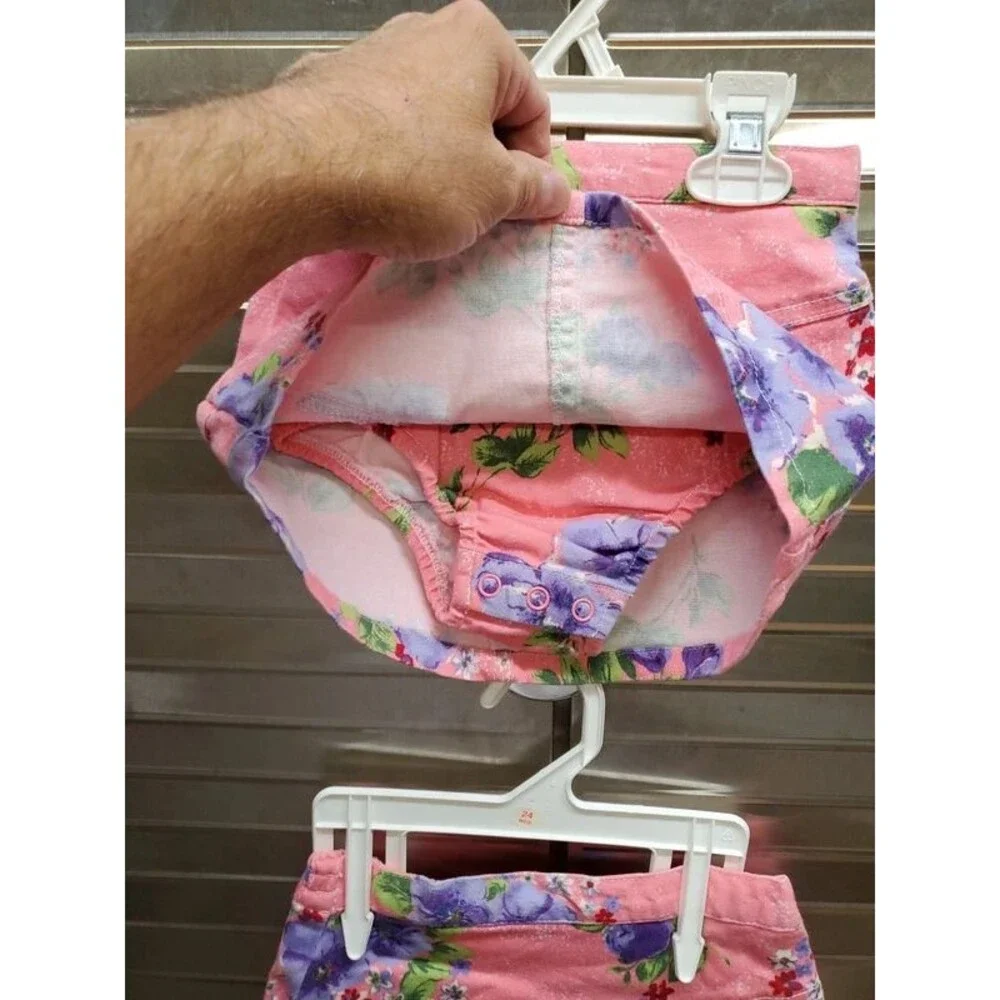 Twins! 2 Matching Floral Pink Skirts